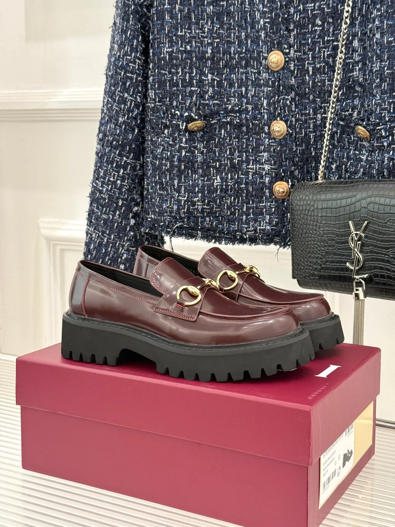 Gucci Horsebit Loafers in Burgundy · view 2