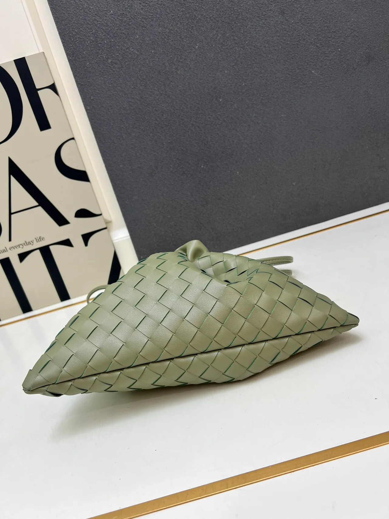 Bottega Veneta Woven Shoulder Bag in Green · view 3