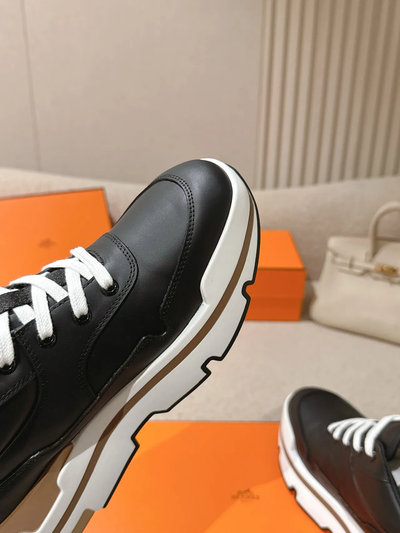 Hermes Calfskin Sneakers in Black · view 7