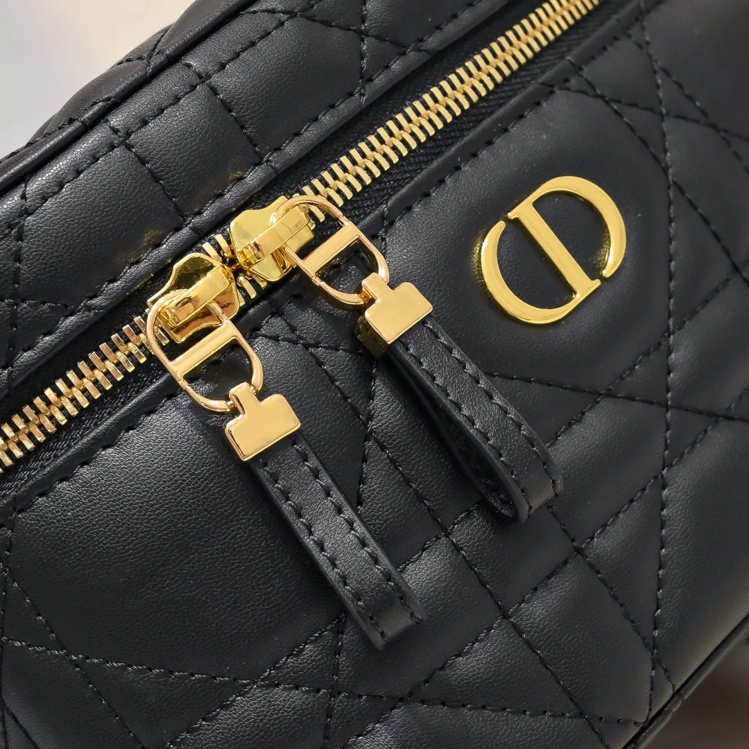 Dior Quilted Cannage Vanity Case in Black · view 5