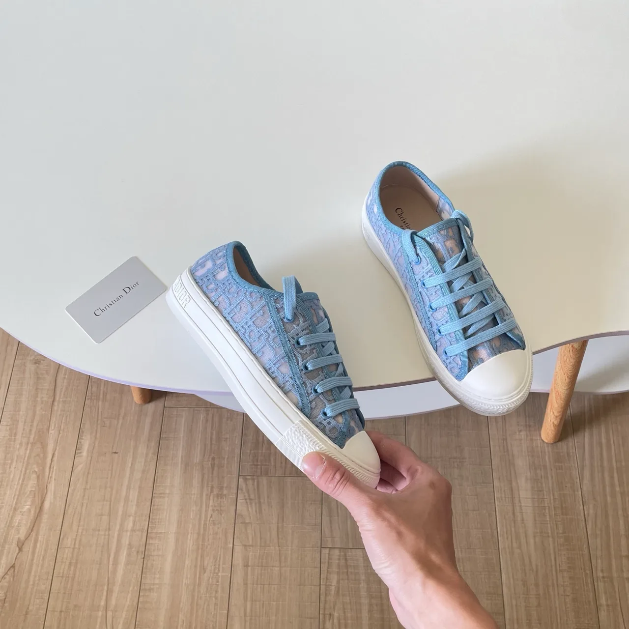 Dior Leather Sneakers in Blue · view 5