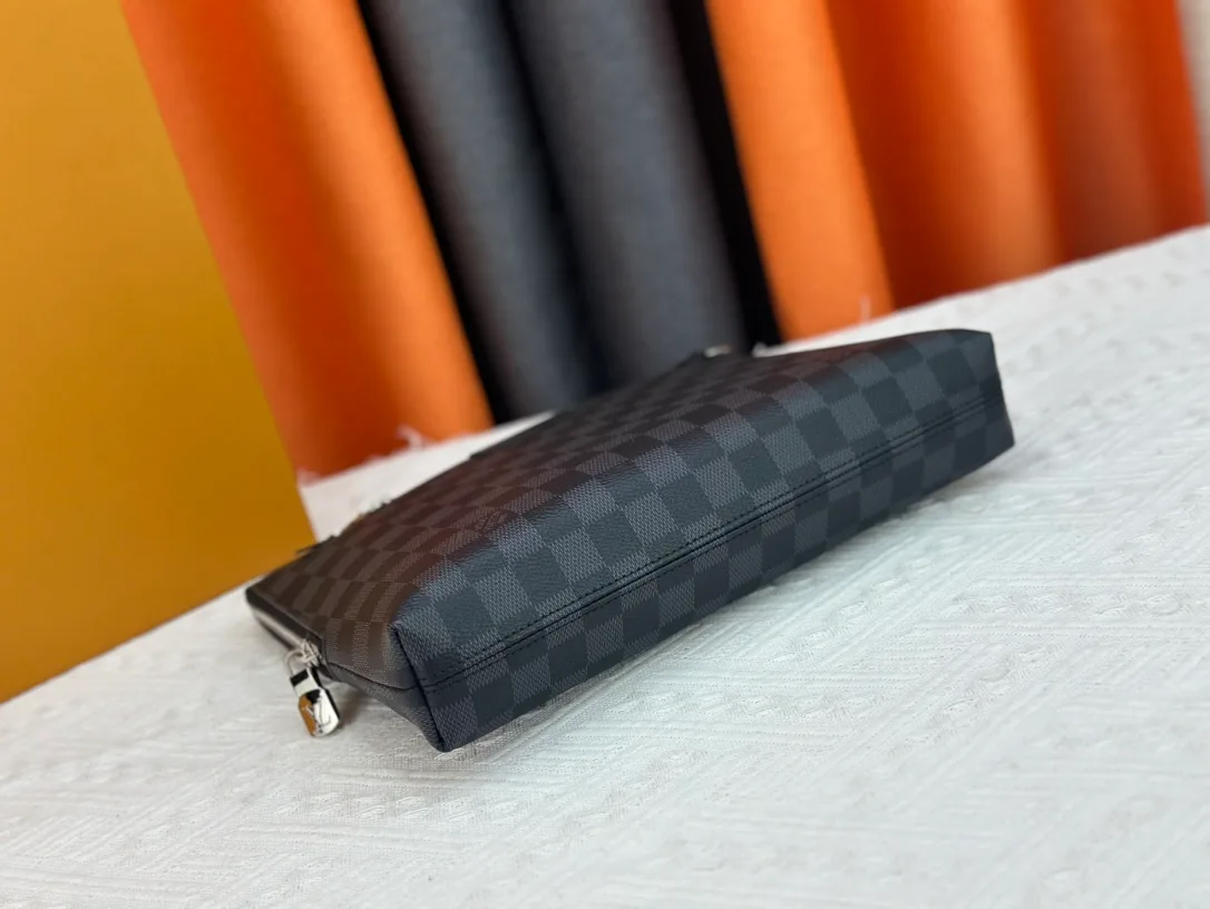 Louis Vuitton Canvas Check Clutch in Grey · view 4
