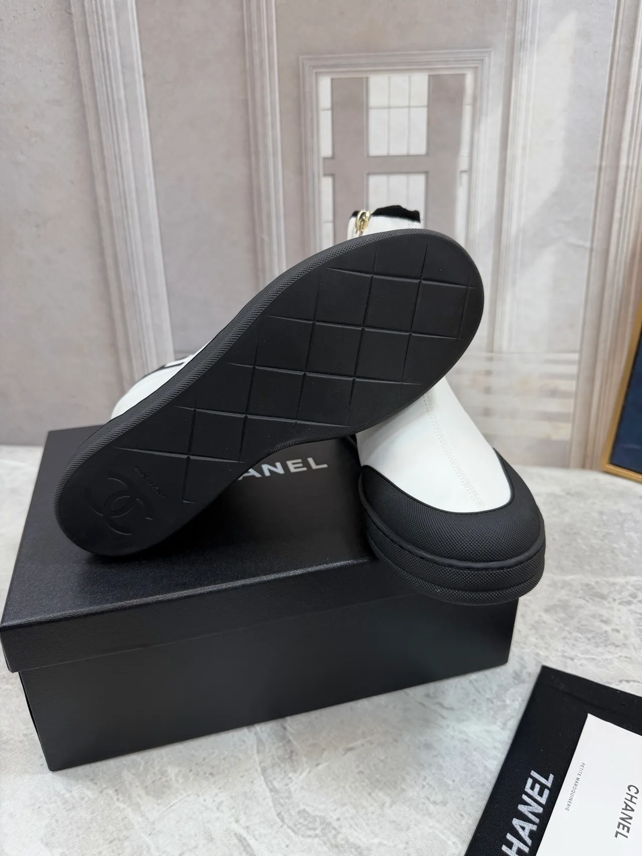 Chanel Cowhide Quilted Glossy Ankle Boots in White · view 7