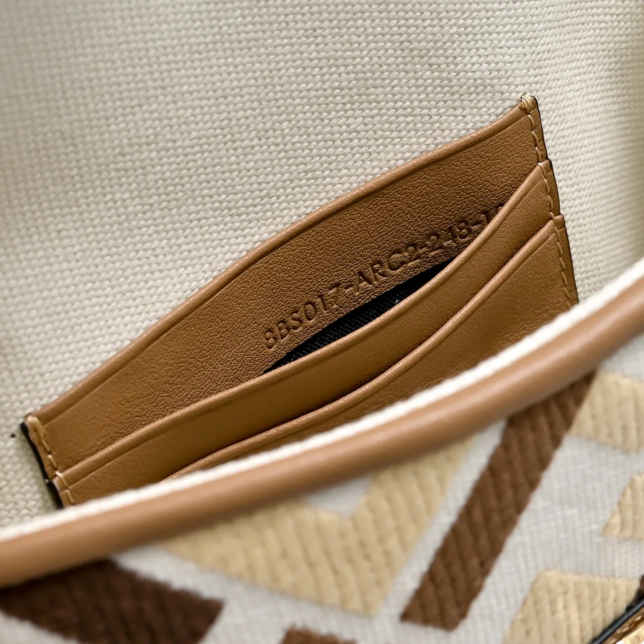 Fendi Canvas Woven FF-Pattern Flap Shoulder Bag in White · view 6