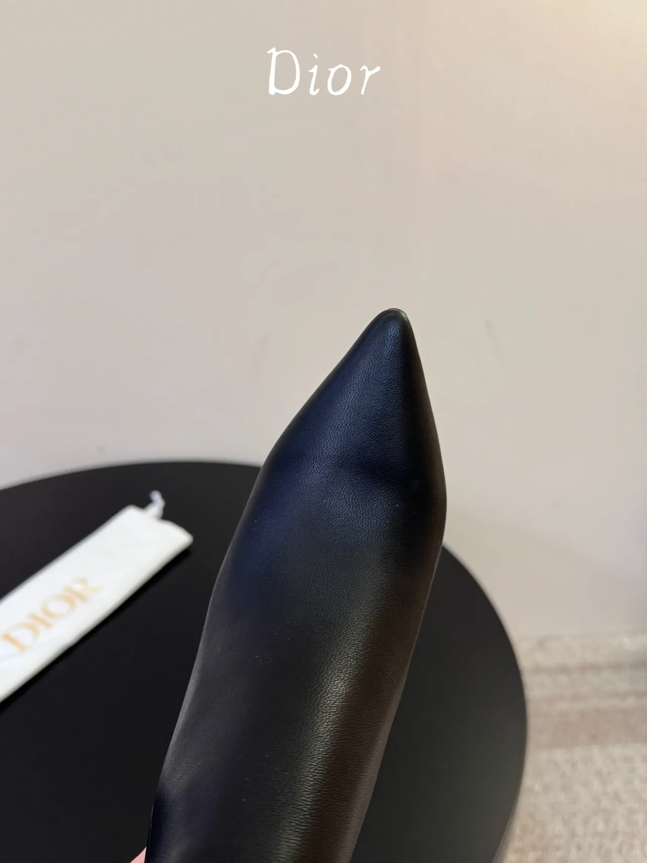 Dior Cowhide Glossy Pointed-Toe Ankle Boots in Black · view 6