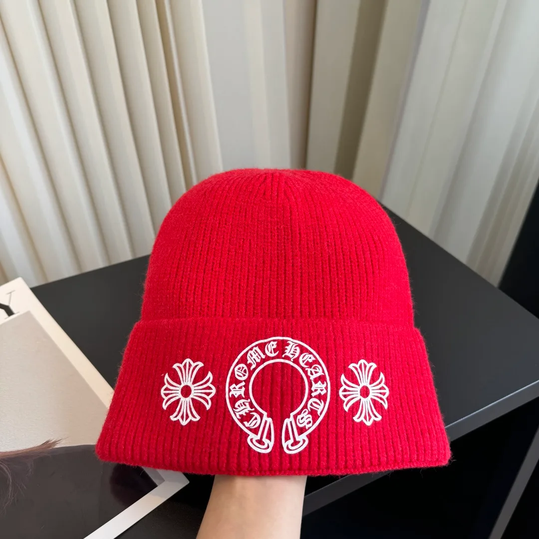 Chrome Hearts Knit Beanie in Red · view 5