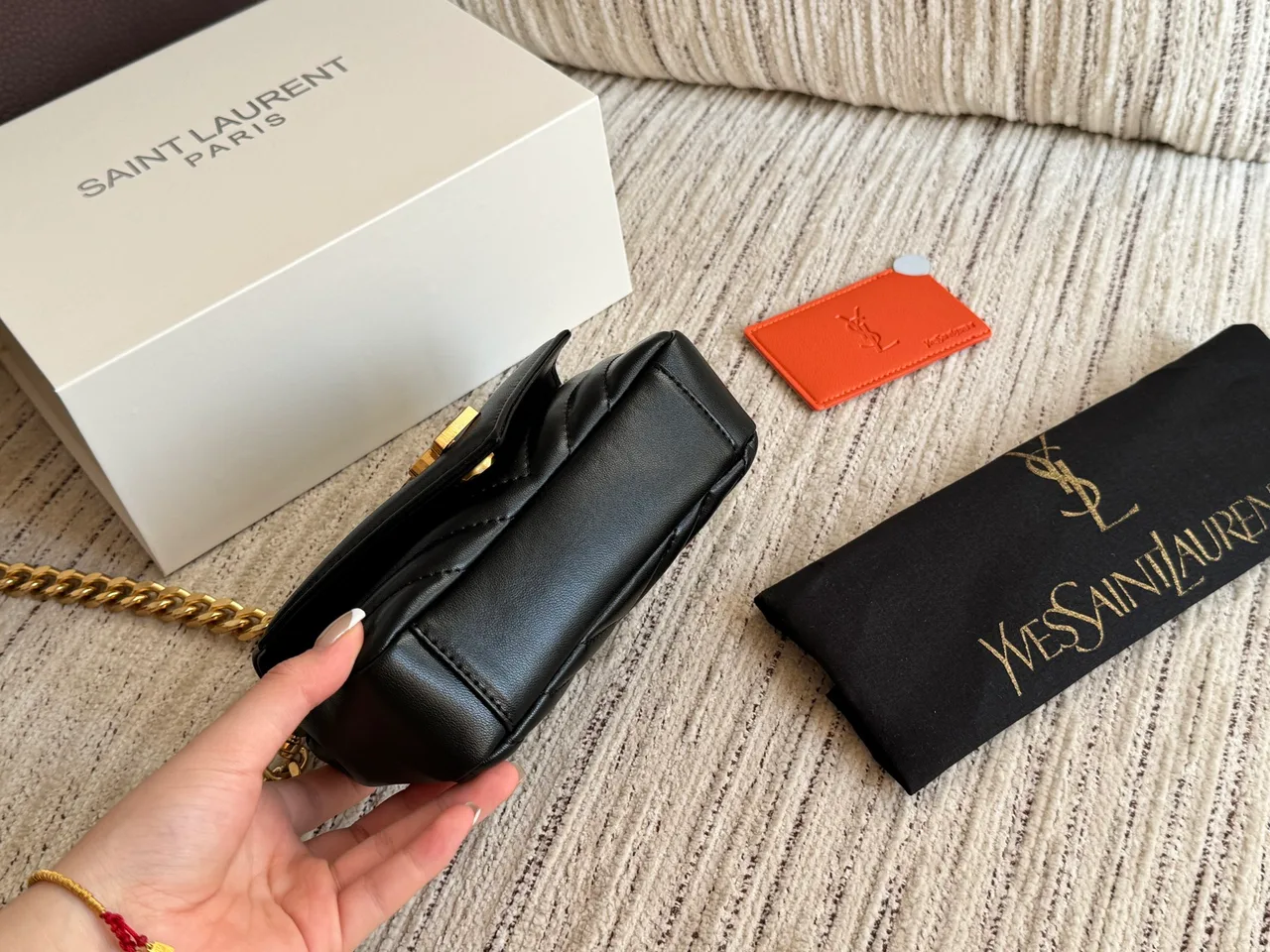 Saint Laurent Quilted Crossbody Bag in Black · view 5