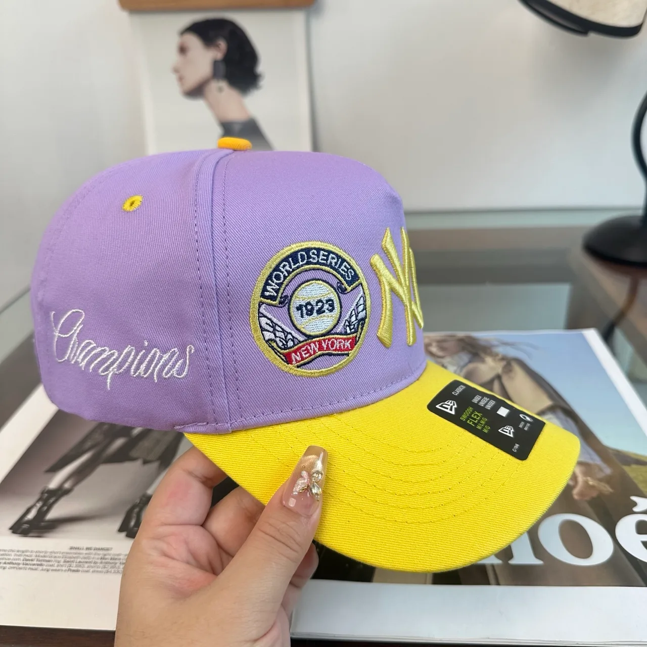 New Era Embroidered Baseball Cap in Purple · view 5