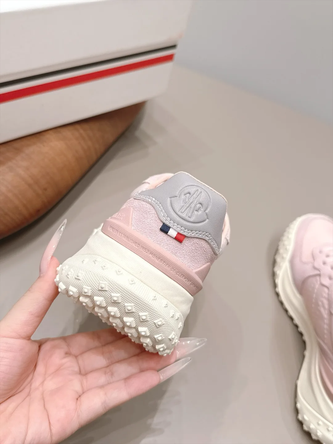 Moncler Suede Sneakers in Pink · view 7