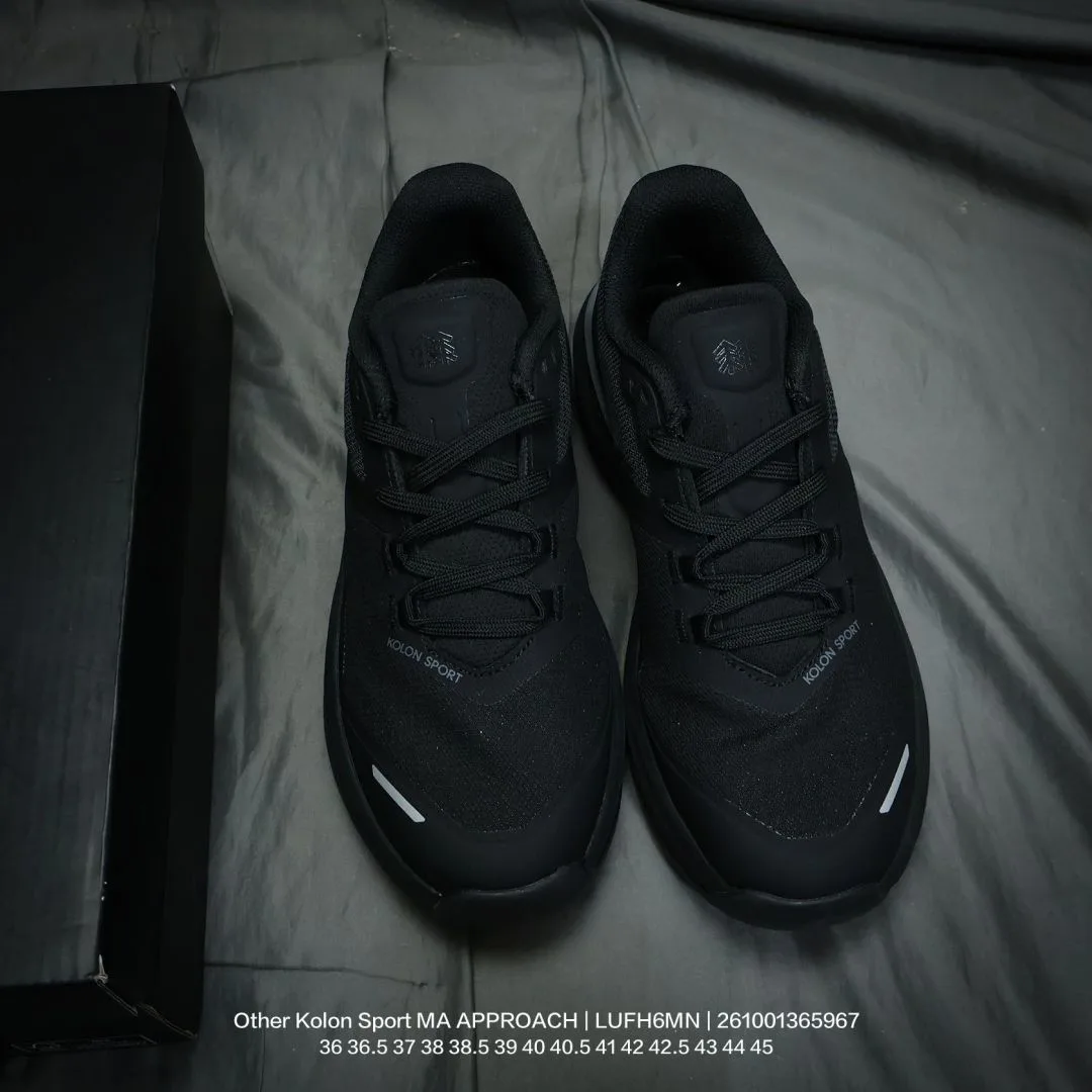Lace-Up Tree-Badge Approach Sneakers in Black · view 4