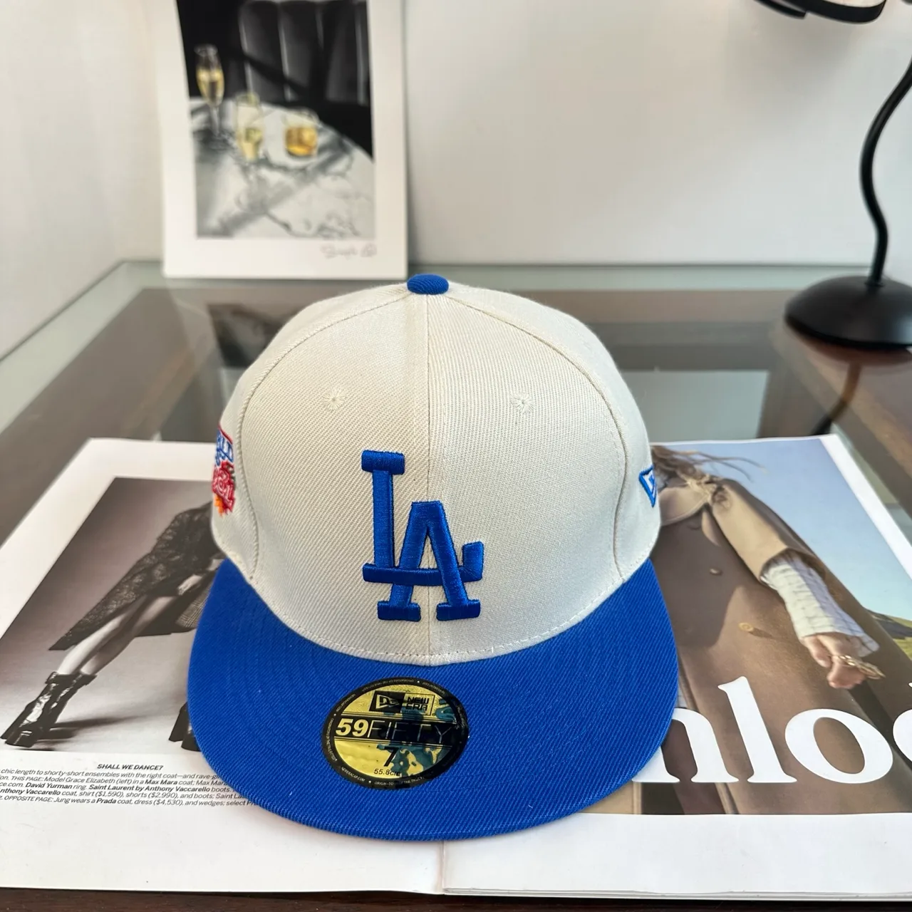 New Era Embroidered Baseball Cap in White · view 1
