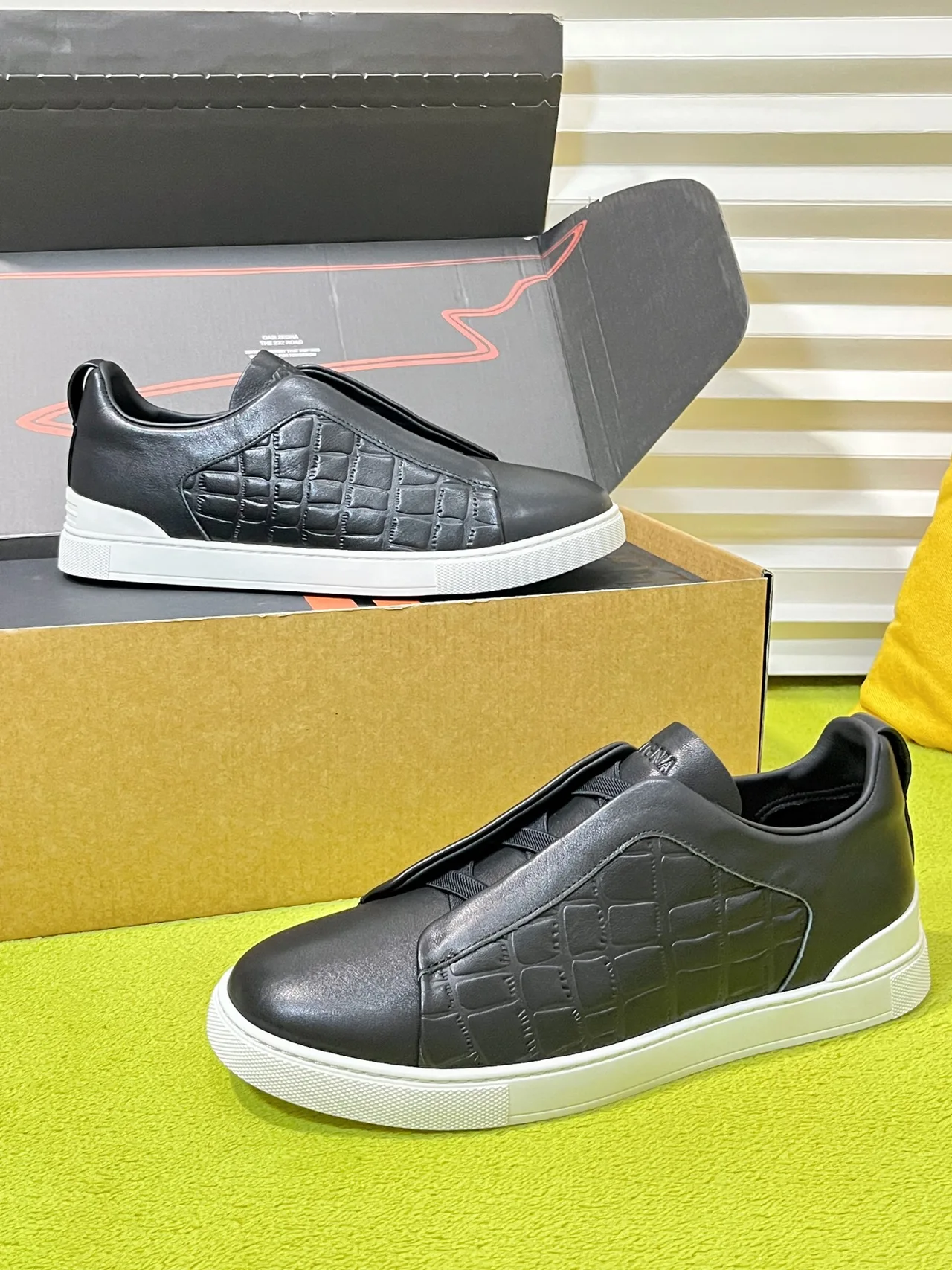 Zegna Slip-On Sneakers in Black · view 4