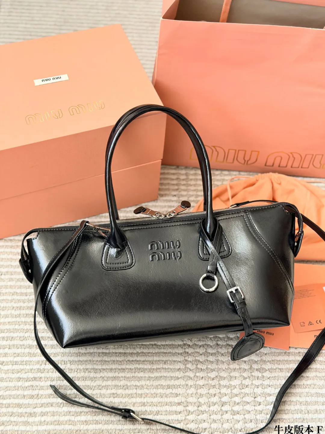 Miu Miu Calfskin Crossbody Bag in Black · view 3