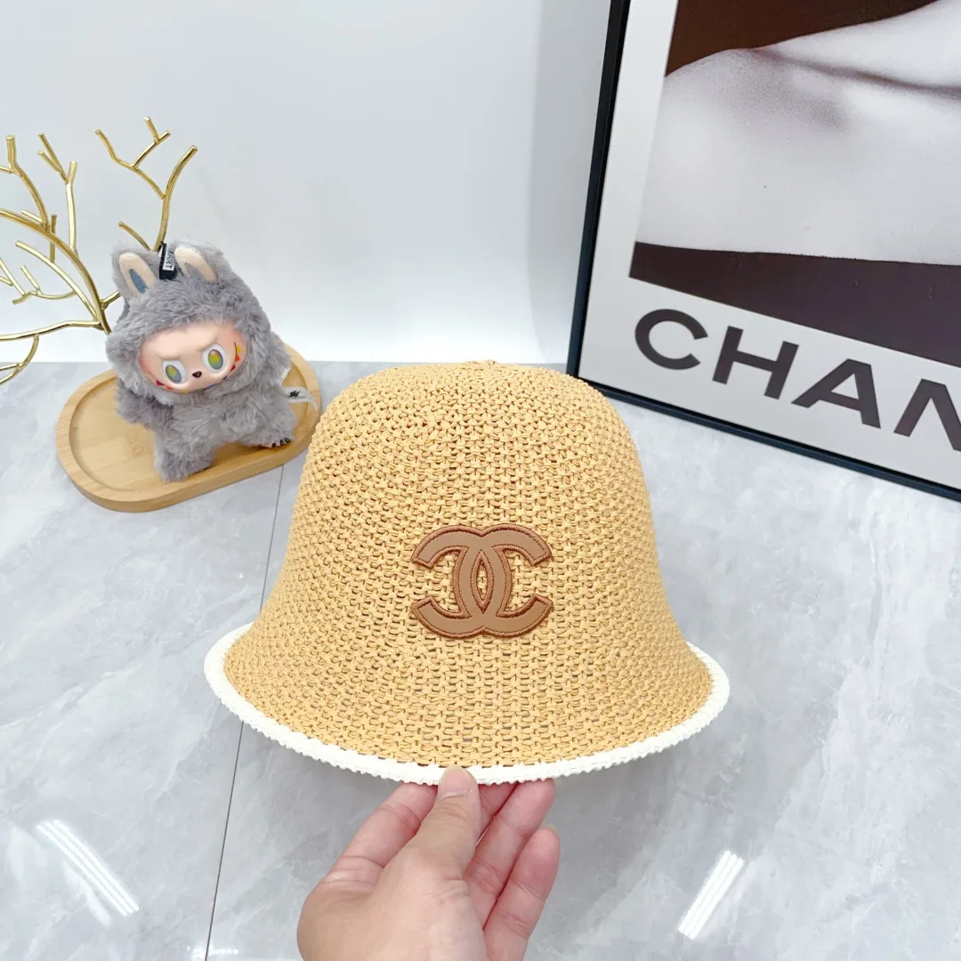 Chanel Woven Bucket Hat in White & Blue & Beige & Brown · view 7