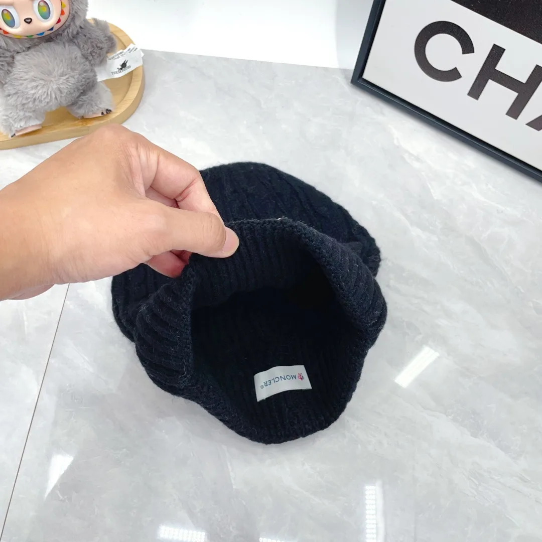 Moncler Wool Ribbed Hat Scarf and Gloves Set in Blue · view 7