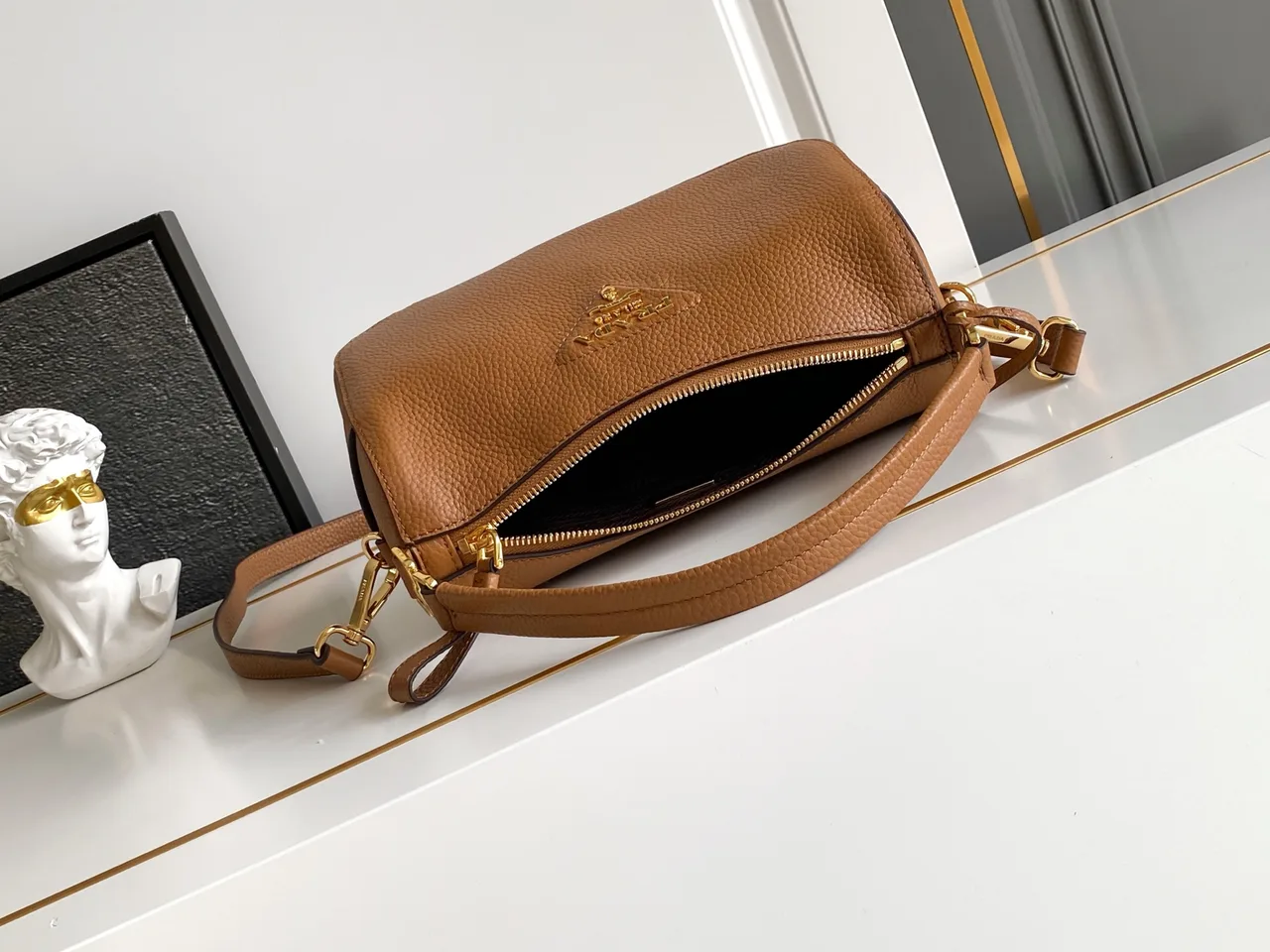 Prada Calfskin Hobo Bag in Brown · view 5
