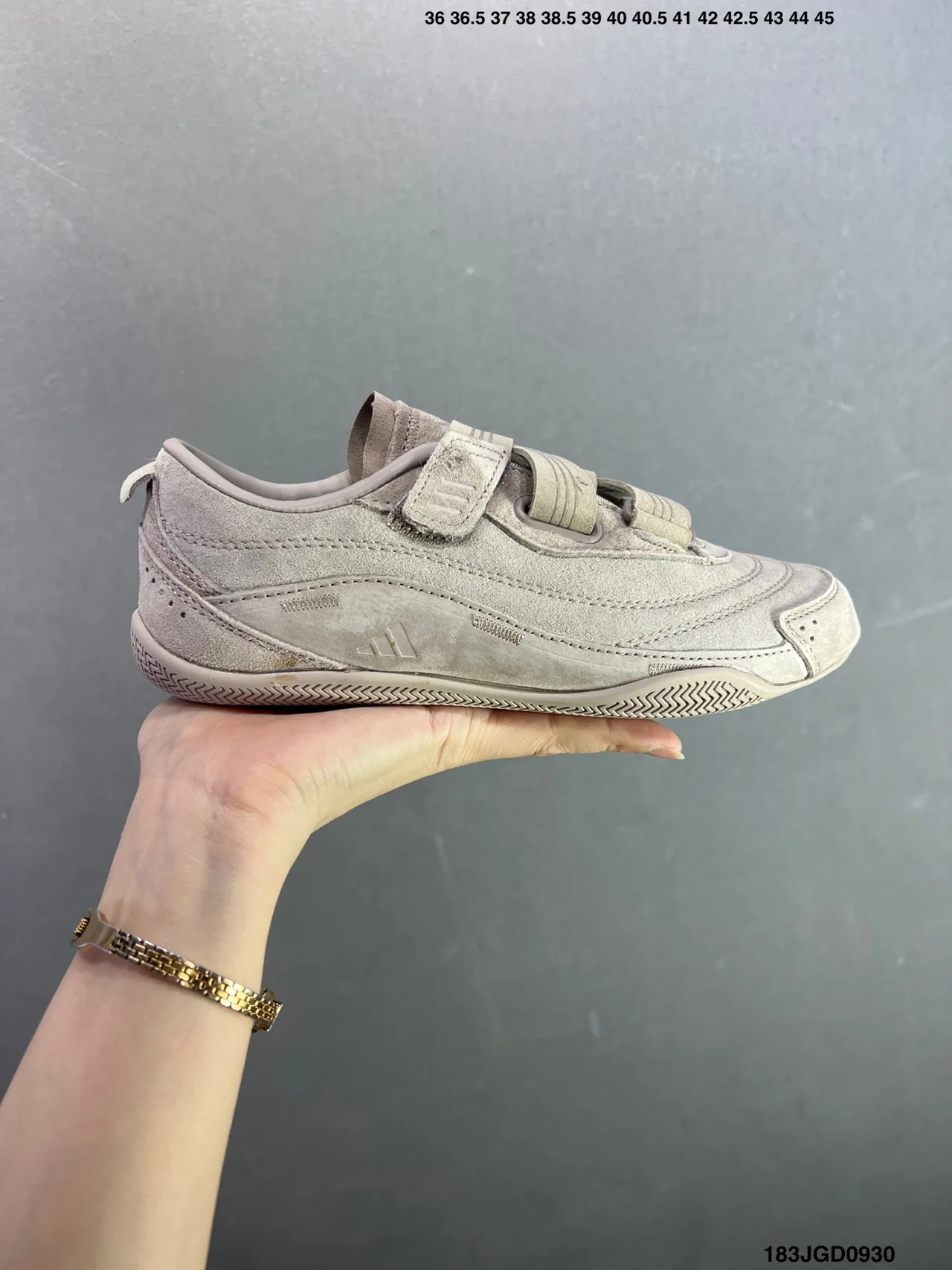 Adidas Suede-Look Strap Low-Top Sneakers in Grey · view 1