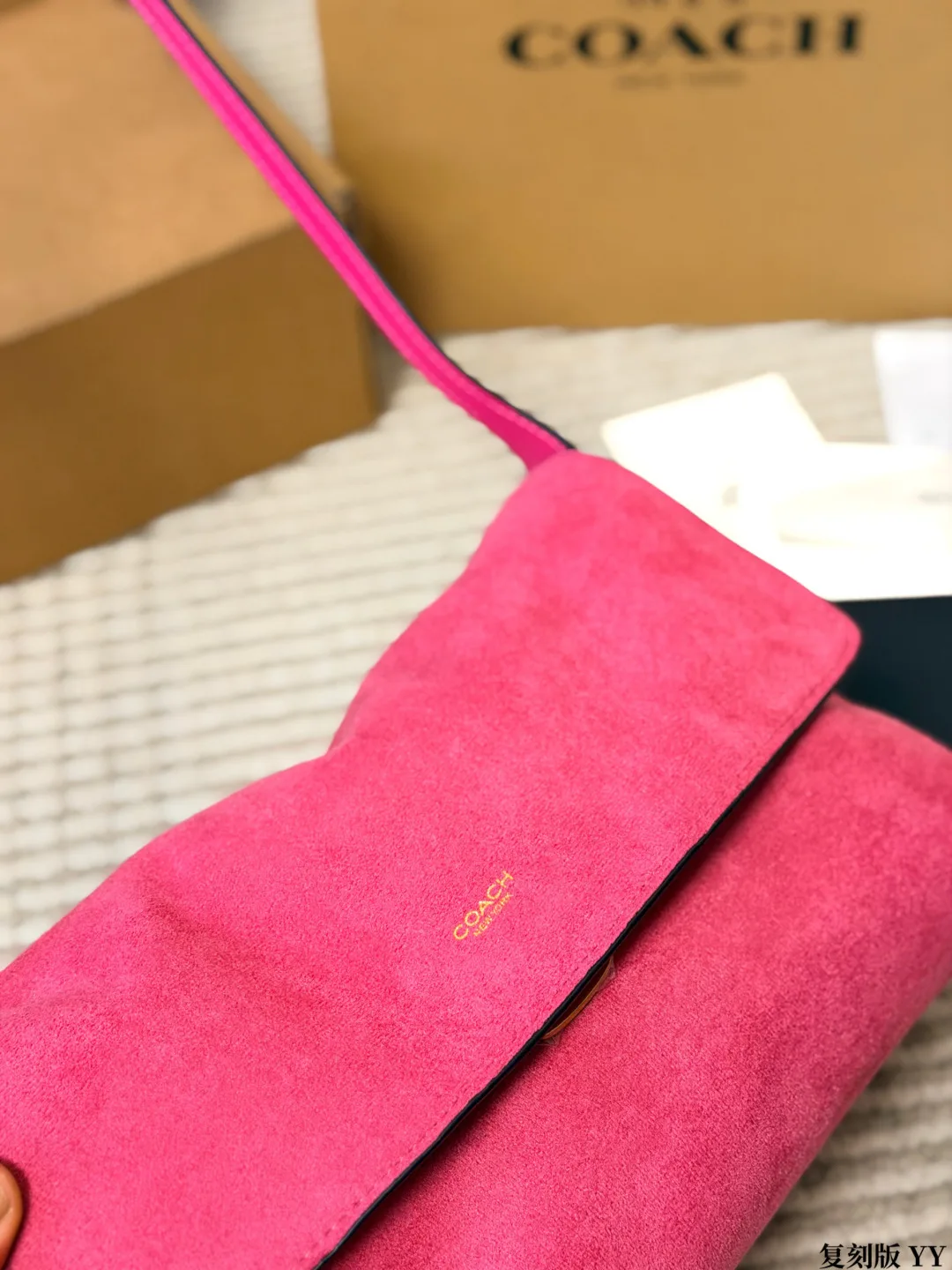 Coach Suede Clutch in Pink · view 6