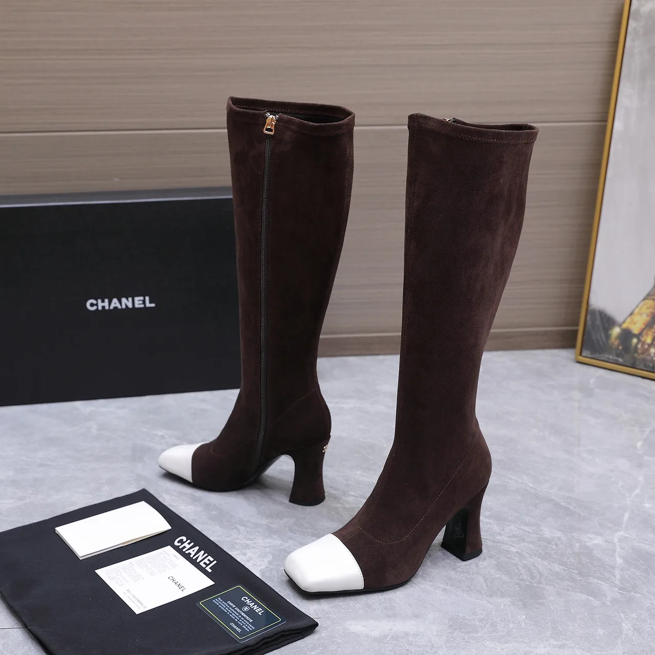 Chanel Cowhide Boots in Brown · view 2