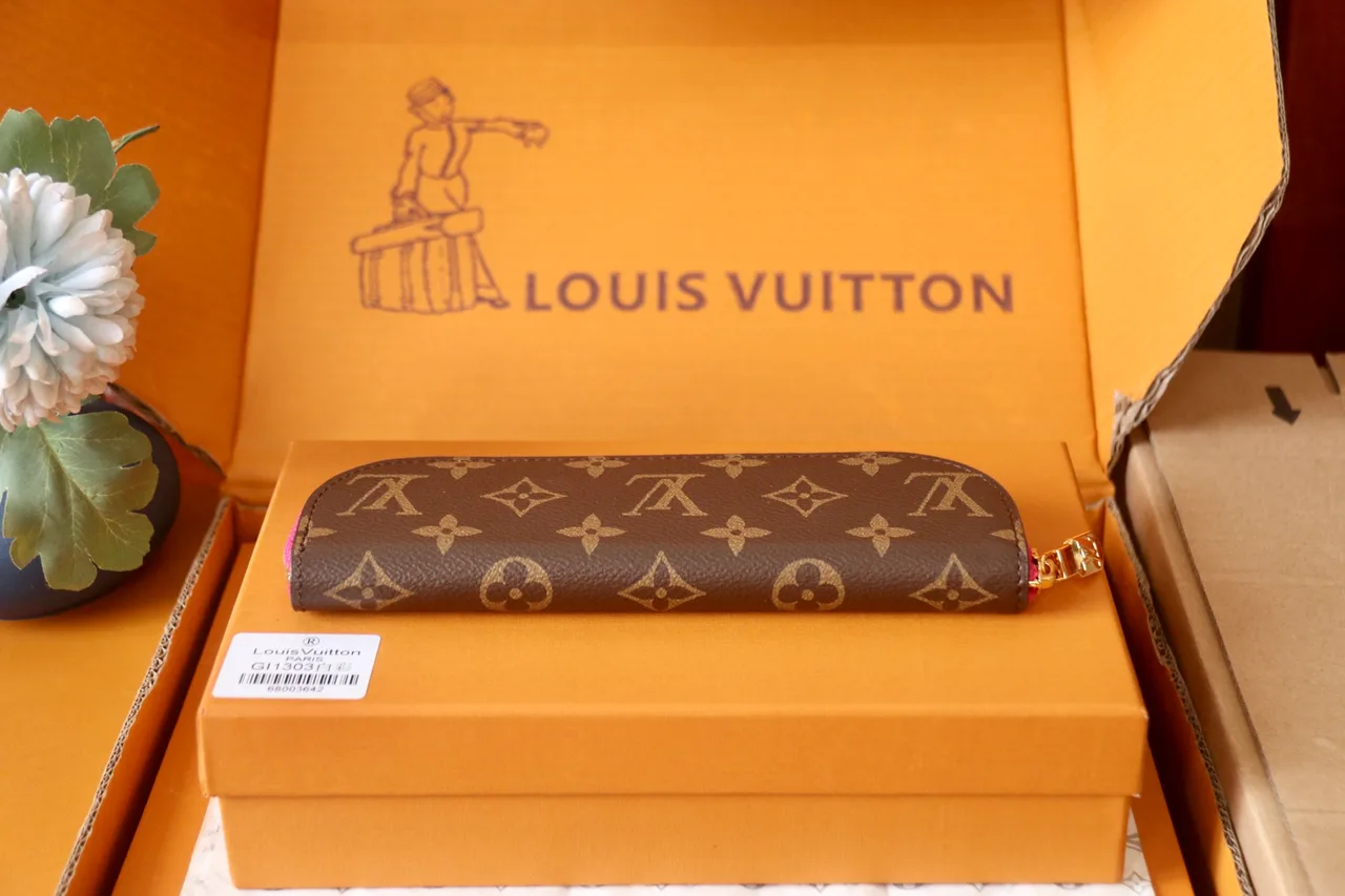 Louis Vuitton Canvas Smooth Zip Pencil Case in Brown · view 5
