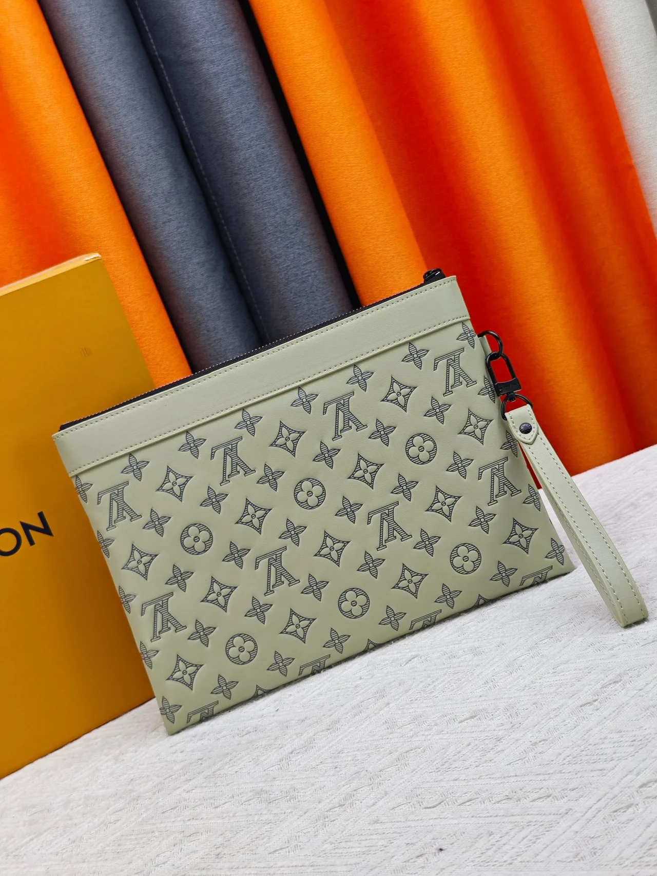 Louis Vuitton Canvas Wristlet Pouch in Green · view 3