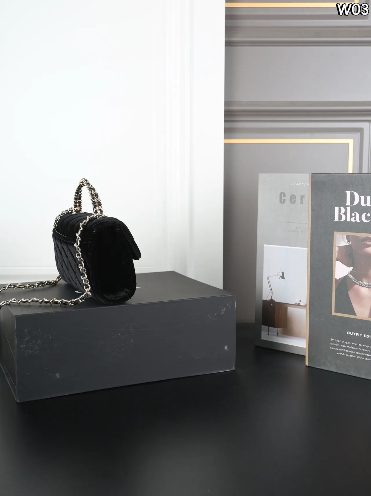 Chanel Kelly Chain-Handle Bag in Black · view 3