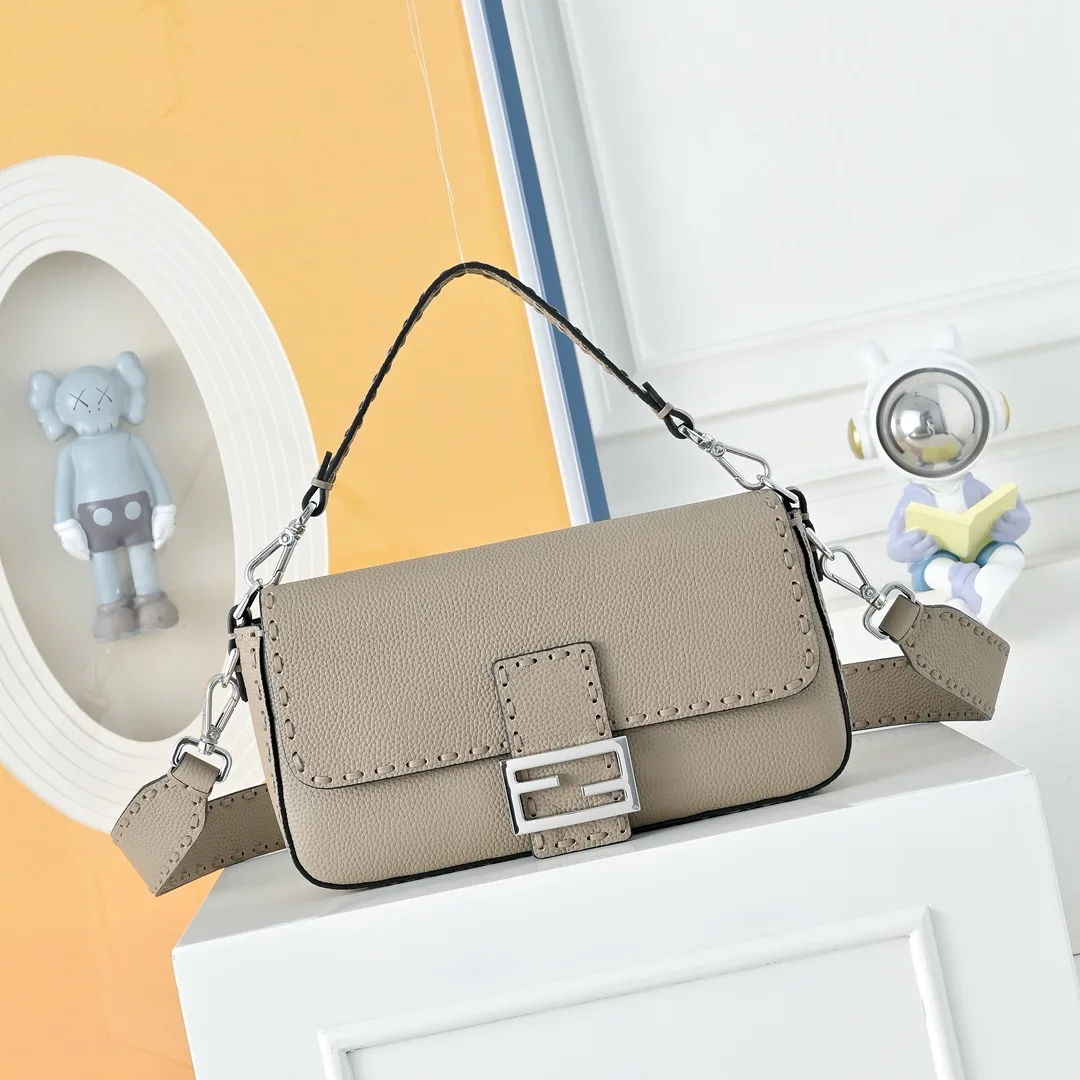 Fendi Baguette Smooth Shoulder Bag in Beige · view 1
