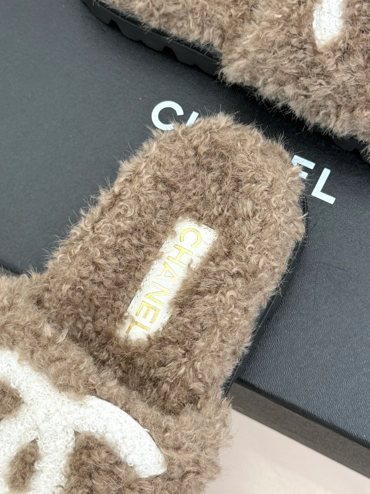 Chanel Denim Slippers in Grey · view 8