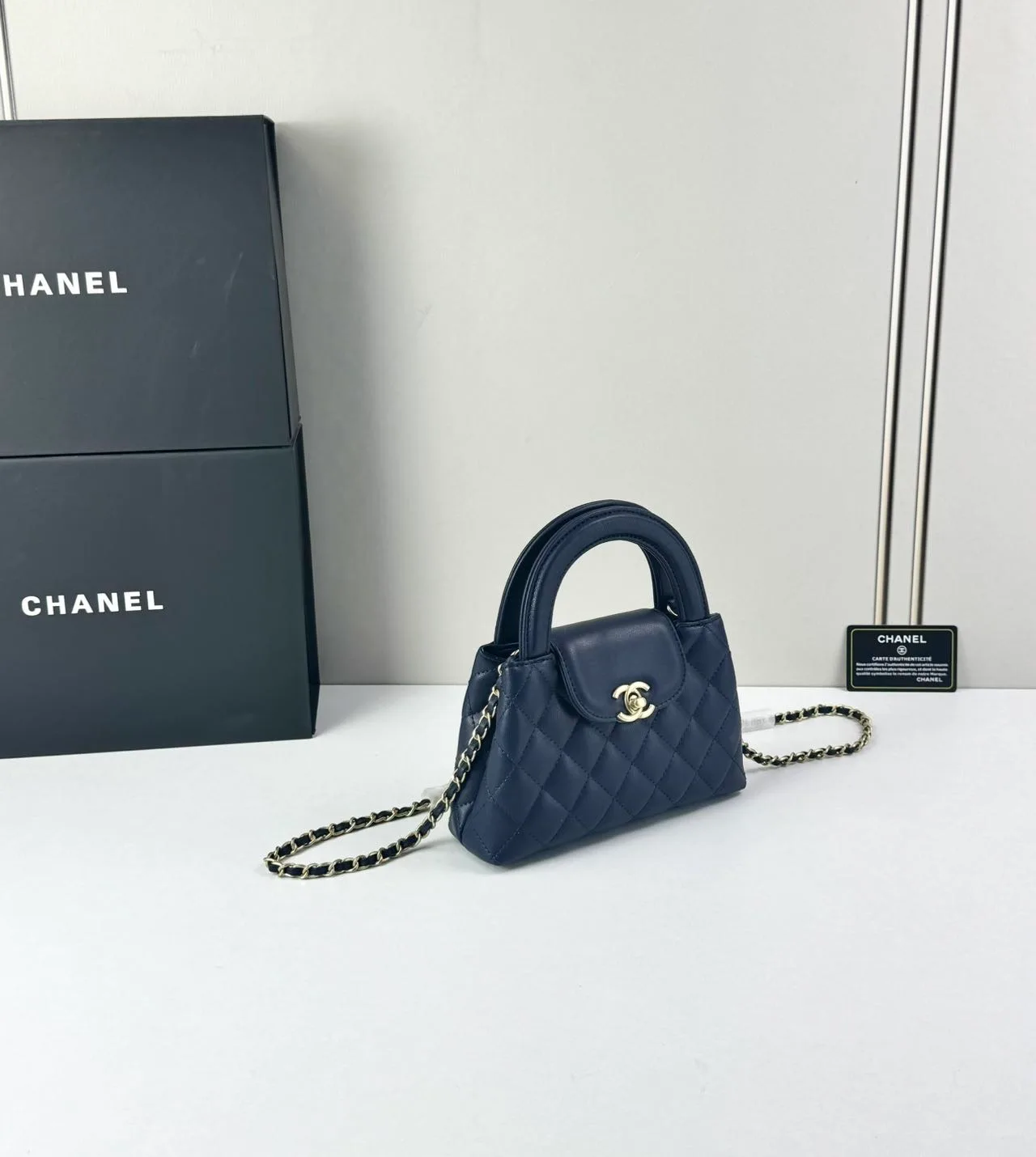 Chanel Quilted Top-Handle Bag in Blue · view 3