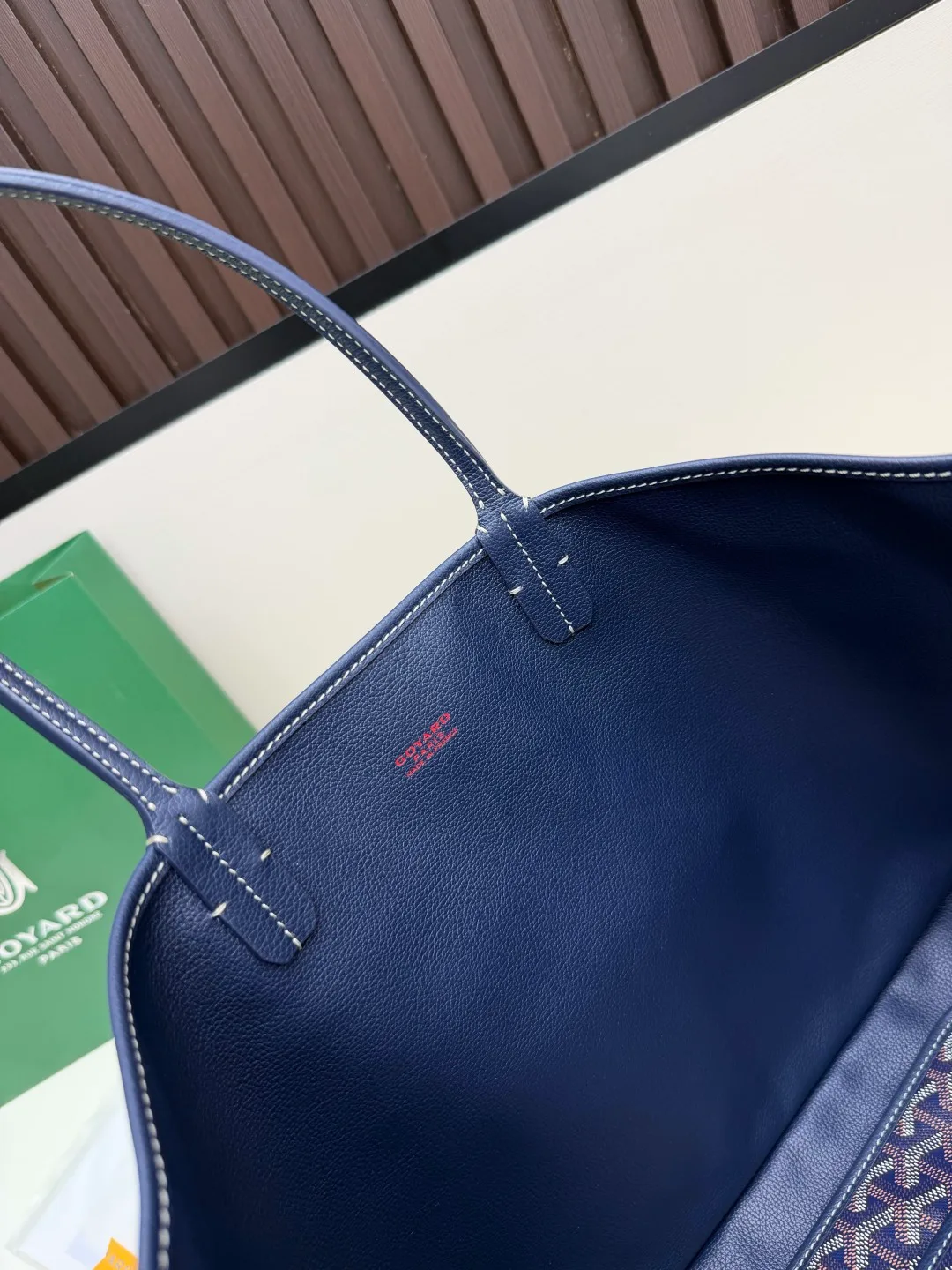 Goyard Canvas Smooth Saint Louis Tote in Blue · view 7