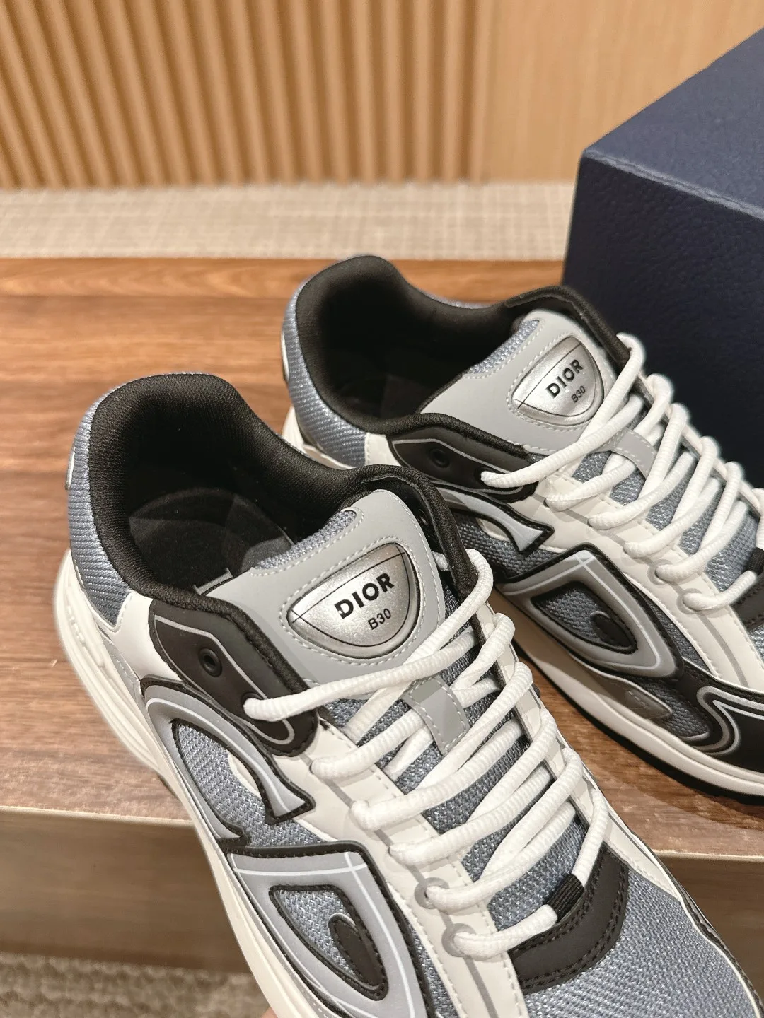 Dior Smooth Sneakers in Grey · view 8