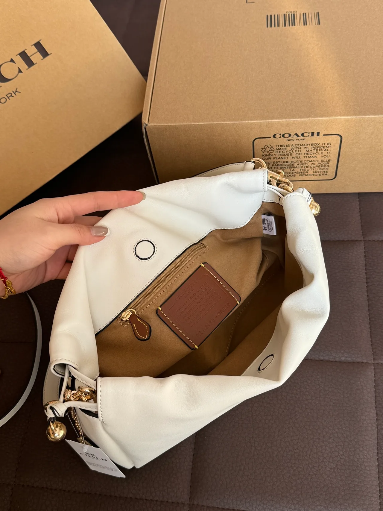 Coach Smooth Clutch in White · view 8