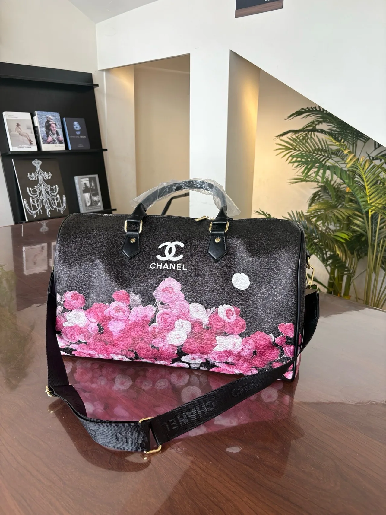 Chanel Printed Bowling Bag in Black · view 2