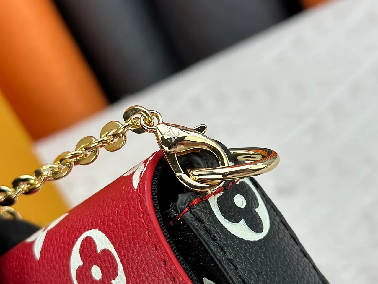 Louis Vuitton Pochette Felicie Monogram Bag in Red & Black · view 8