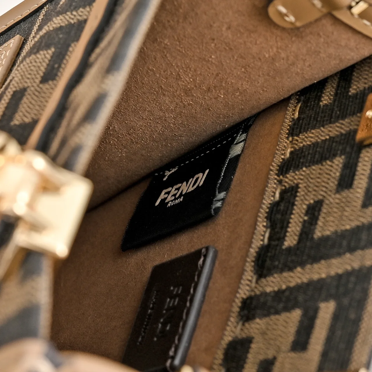 Fendi Mini FF Monogram Top-Handle Tote in Brown · view 8