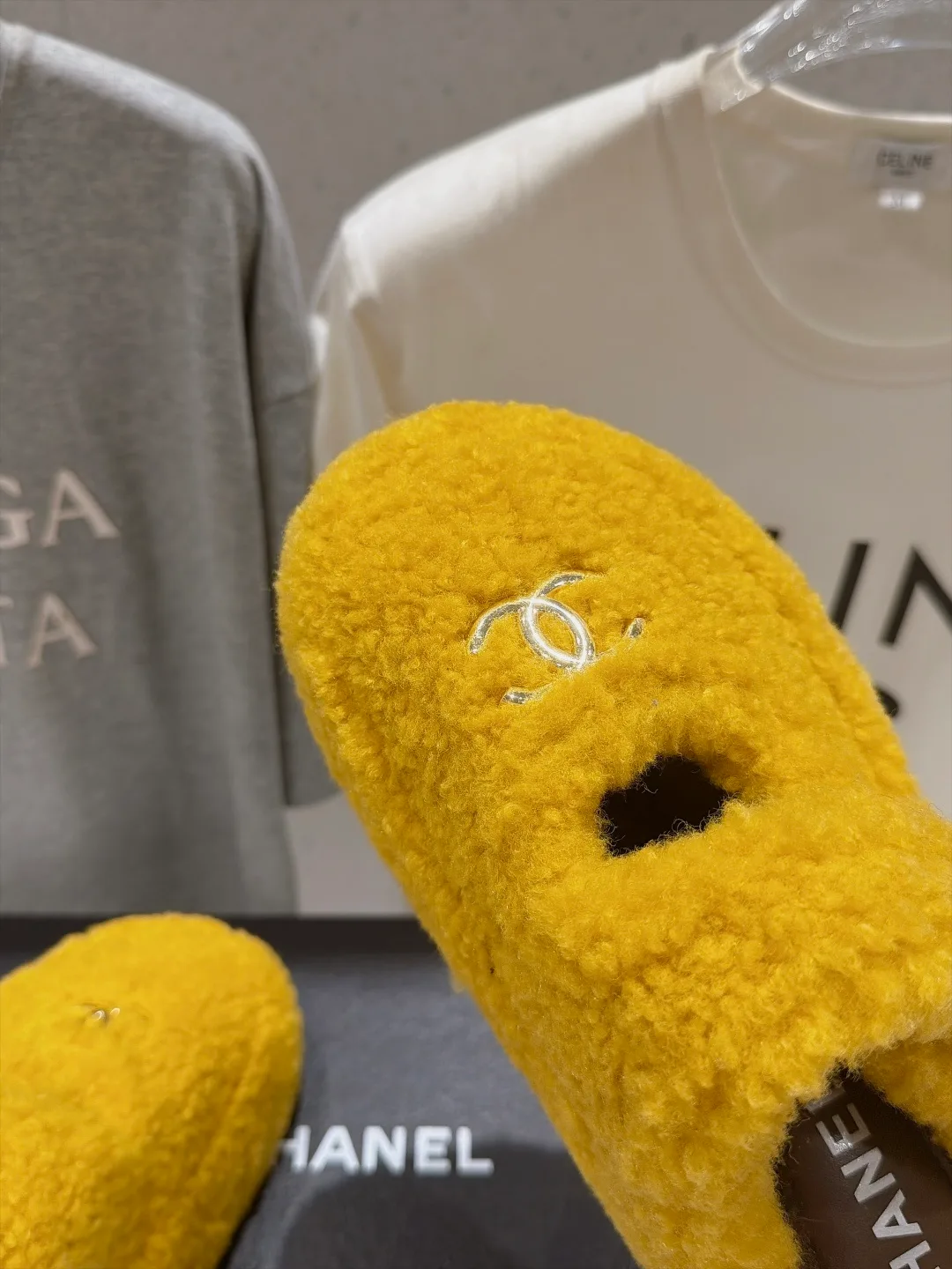 Chanel Slippers in Yellow · view 7