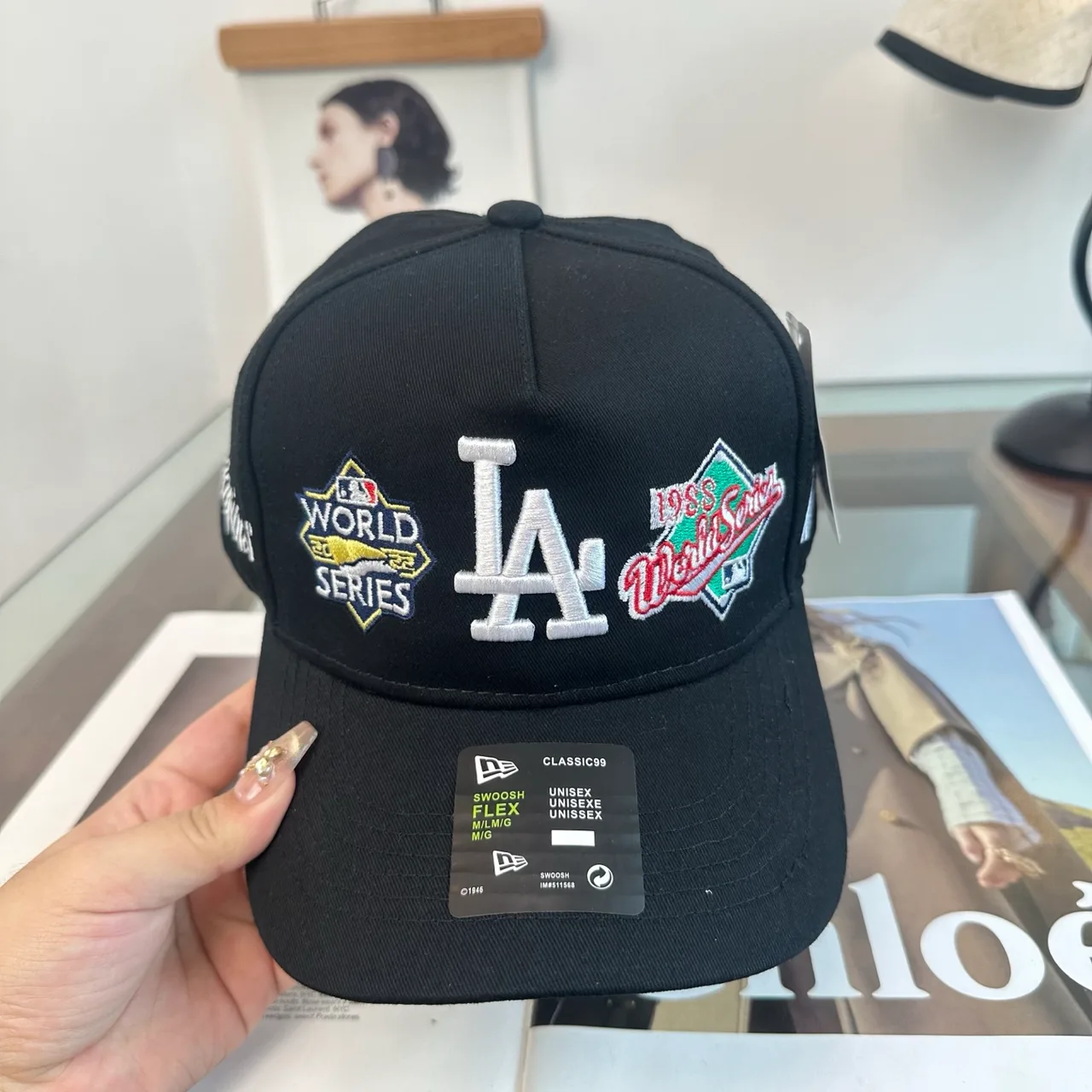 New Era LA Patch Baseball Cap in Black & Beige & Green & Burgundy & White & Purple · view 5