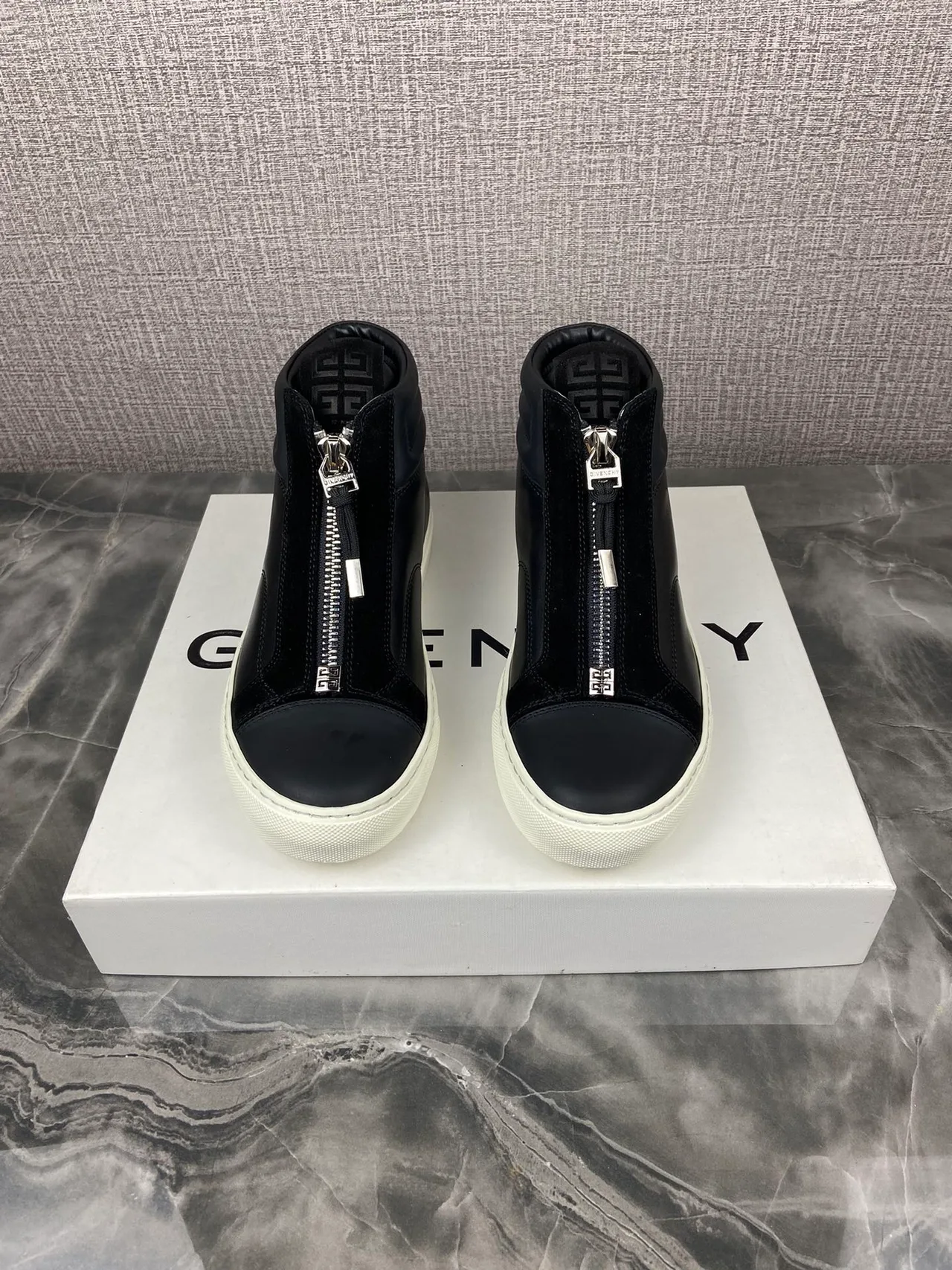 Givenchy Cowhide Glossy G Set High-Top Sneakers in Black · view 1