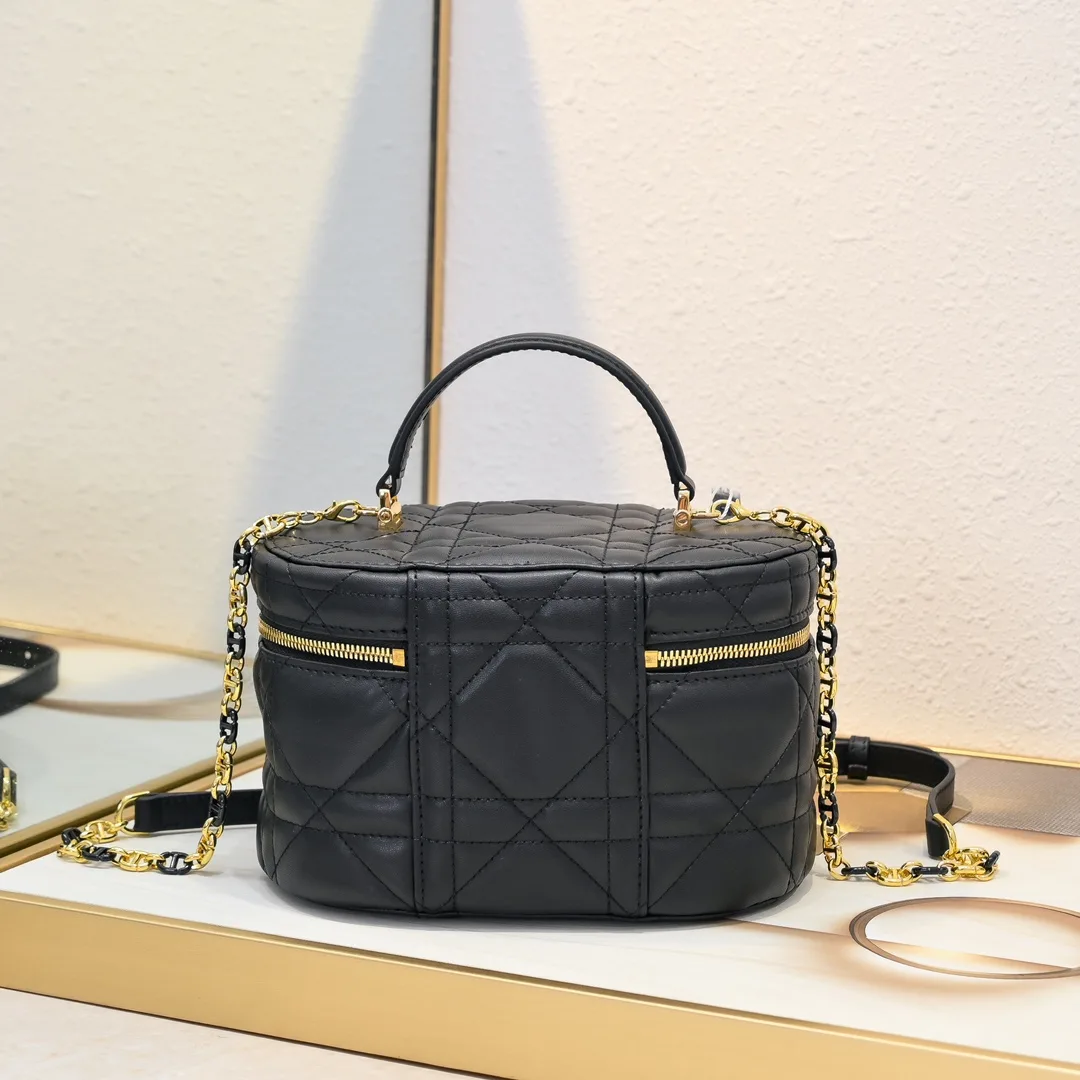 Dior Quilted Cannage Vanity Case in Black · view 3
