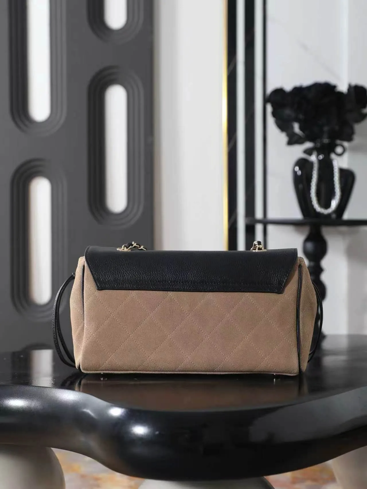 Chanel Quilted Flap Chain Bag in Beige · view 3