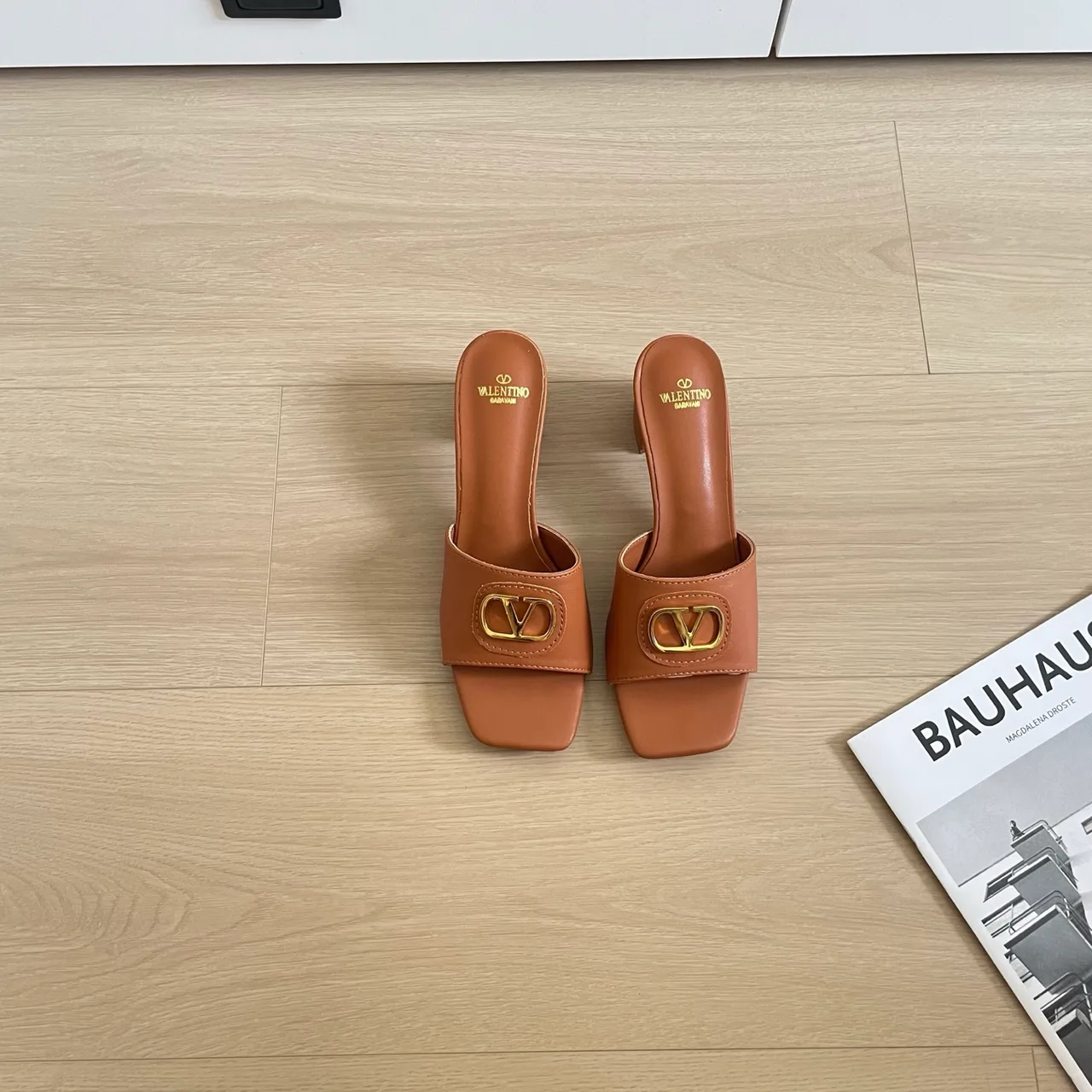 Valentino Sheepskin Mules in Brown · view 1