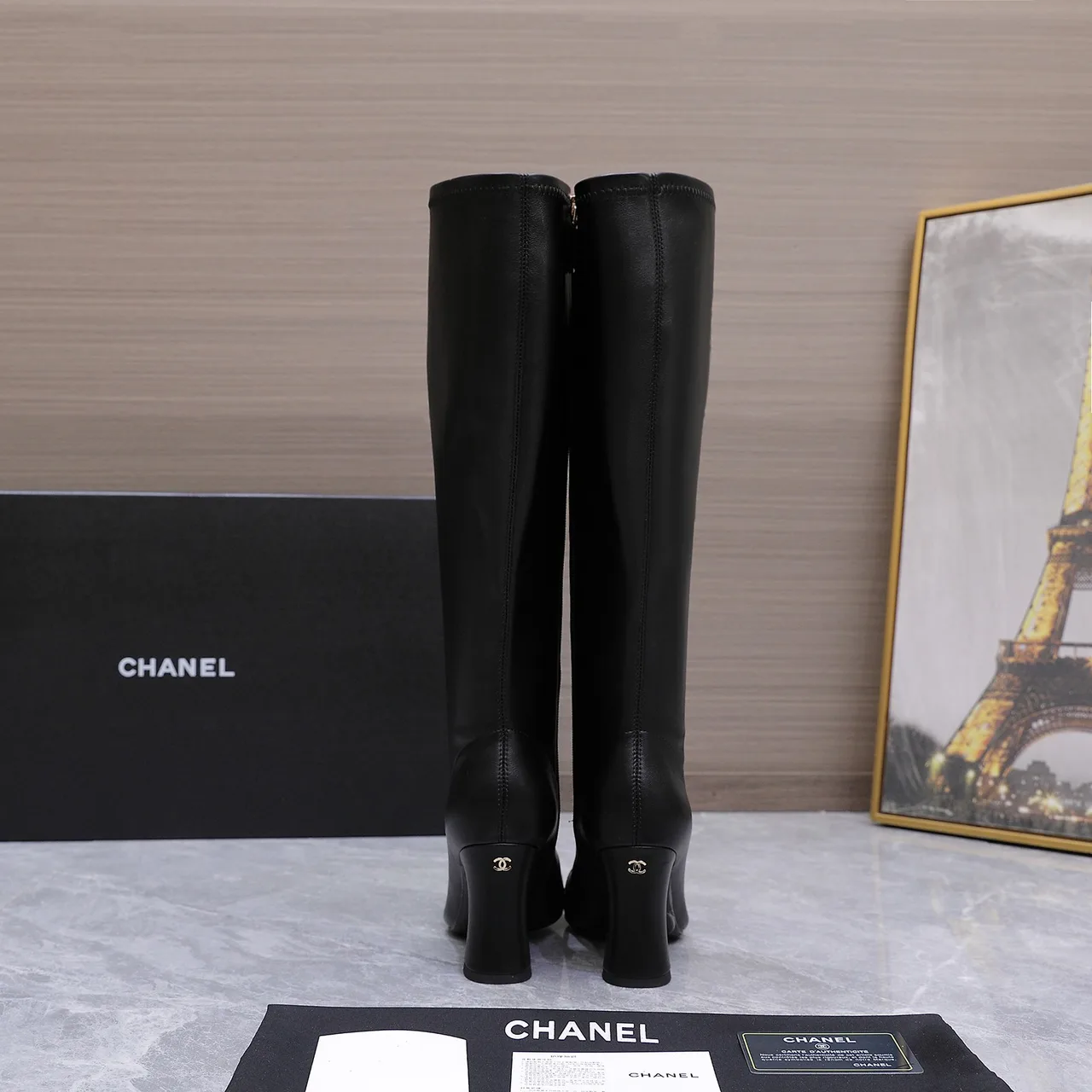Chanel Cowhide Boots in Black · view 4