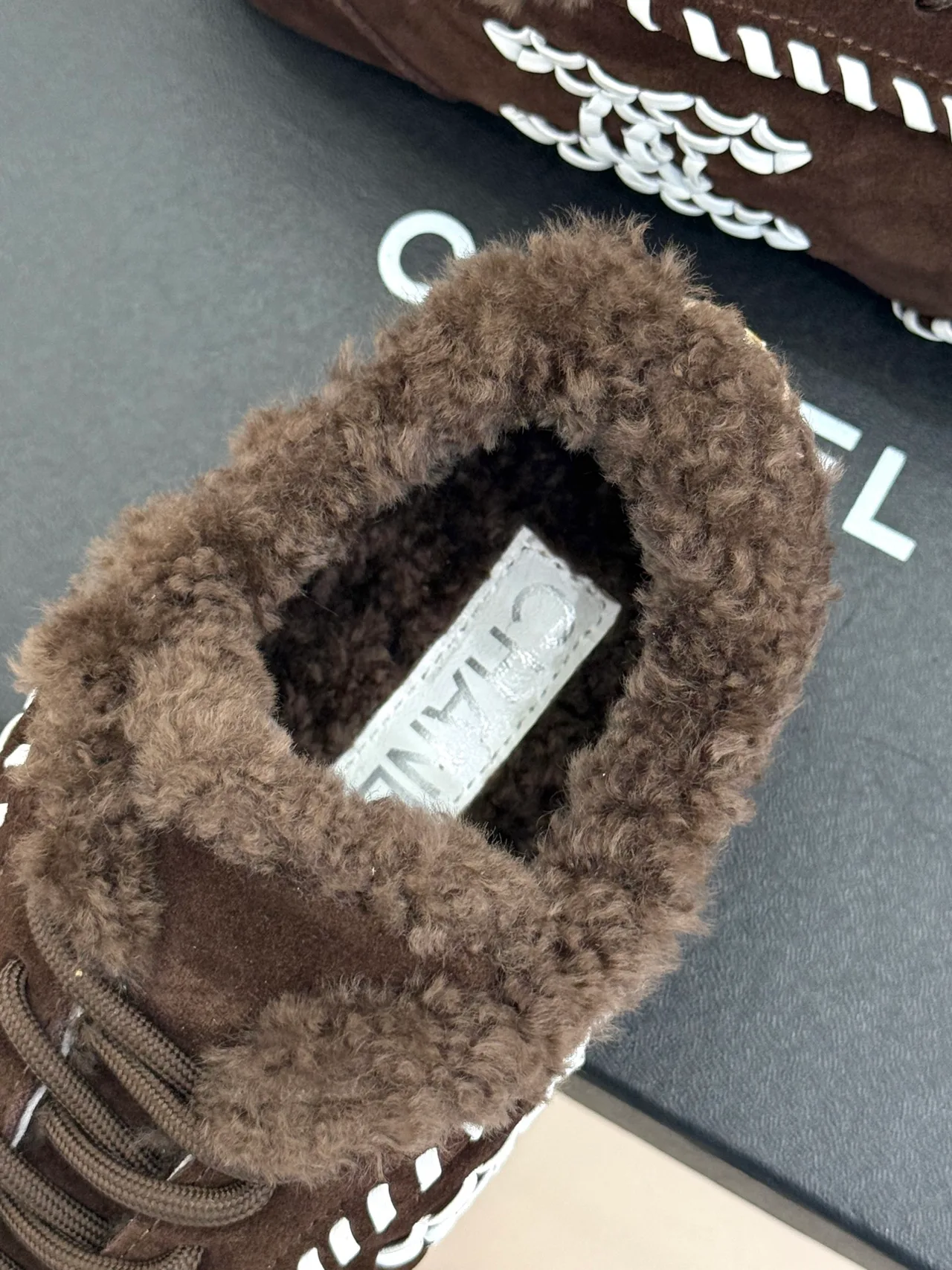Chanel Suede-Look Sneakers in Brown · view 8