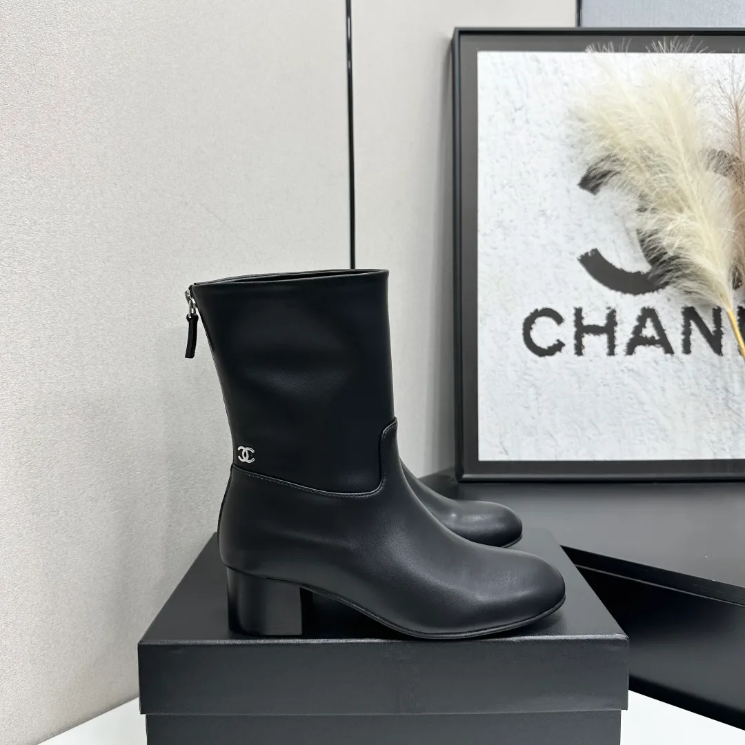 Chanel Cowhide Ankle Boots in Black · view 2