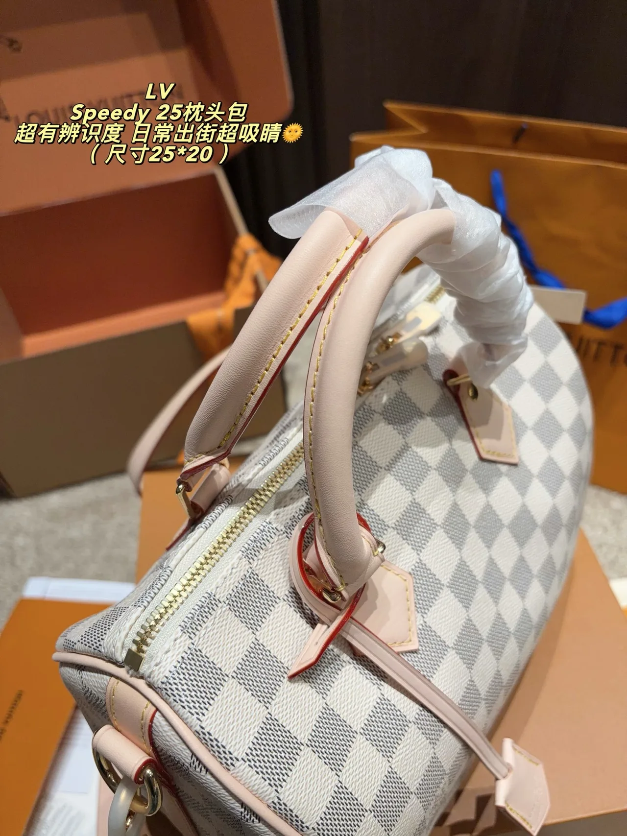 Louis Vuitton Speedy 25 Canvas Crossbody Bag in Grey · view 3