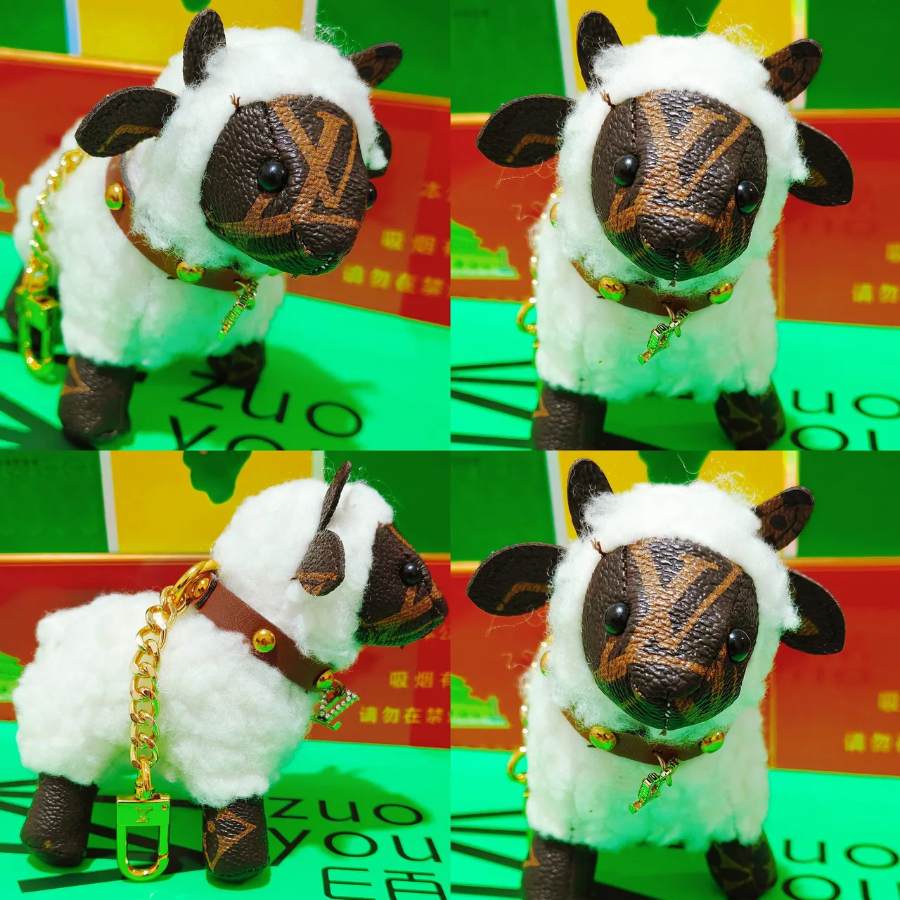 Louis Vuitton White Fleece Sheep Key Charm in White · view 7