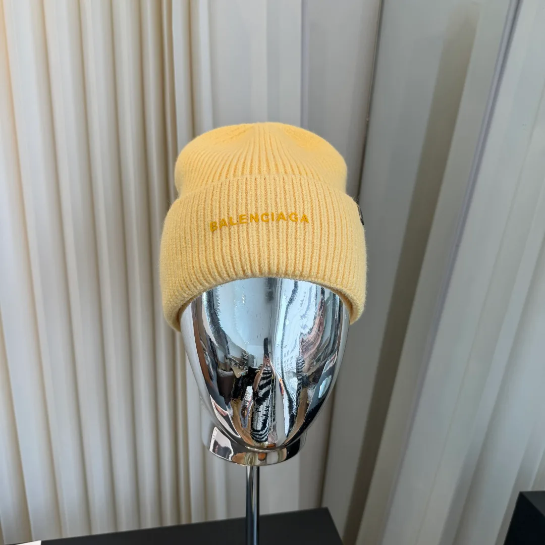 Balenciaga Knit Beanie in Yellow · view 3