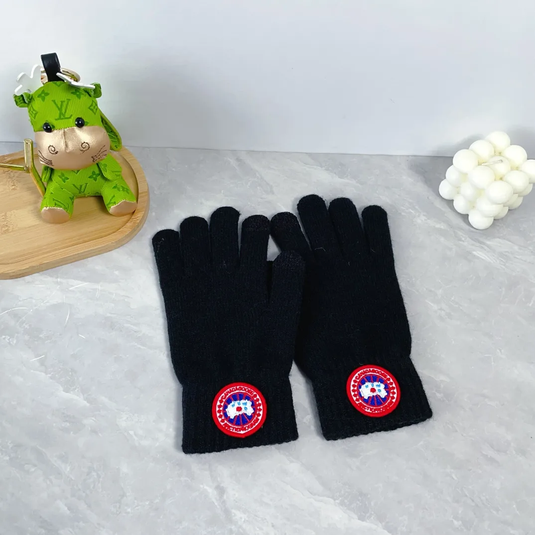 Canada Goose Wool Ribbed Hat Scarf and Gloves Set in Black · view 5