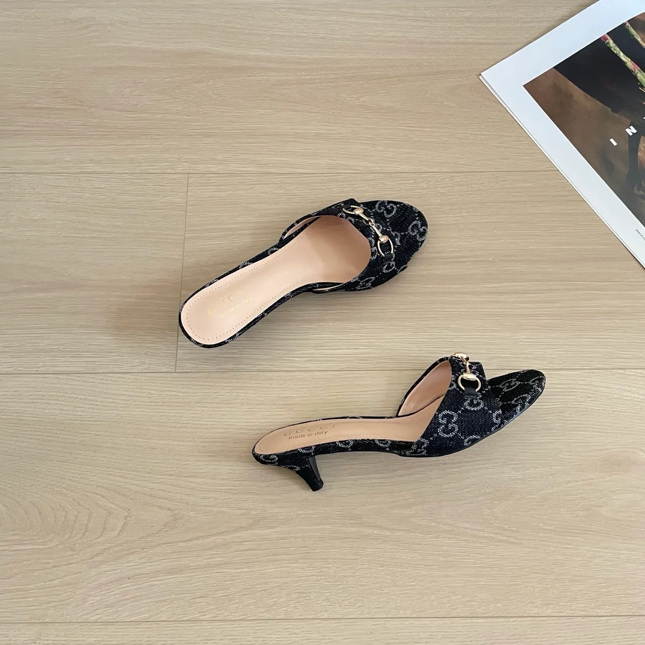 Gucci Canvas Mules in Black · view 6