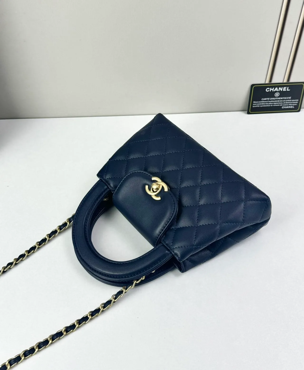 Chanel Quilted Top-Handle Bag in Blue · view 5